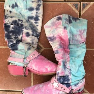 Tye Dye Deathproof Cowboy boots